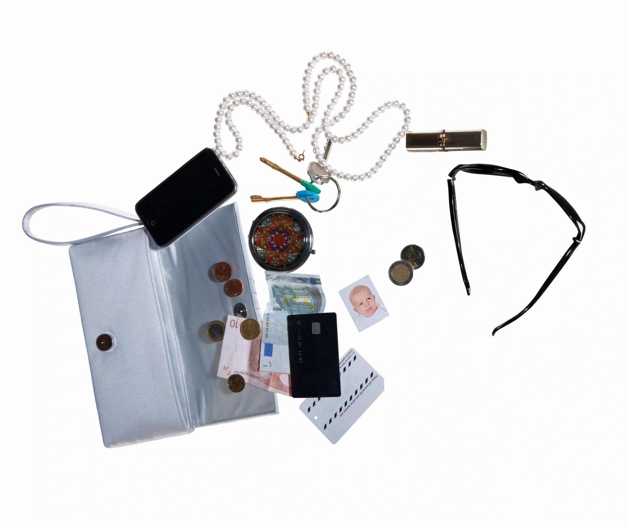 Purse with phone and jewelry