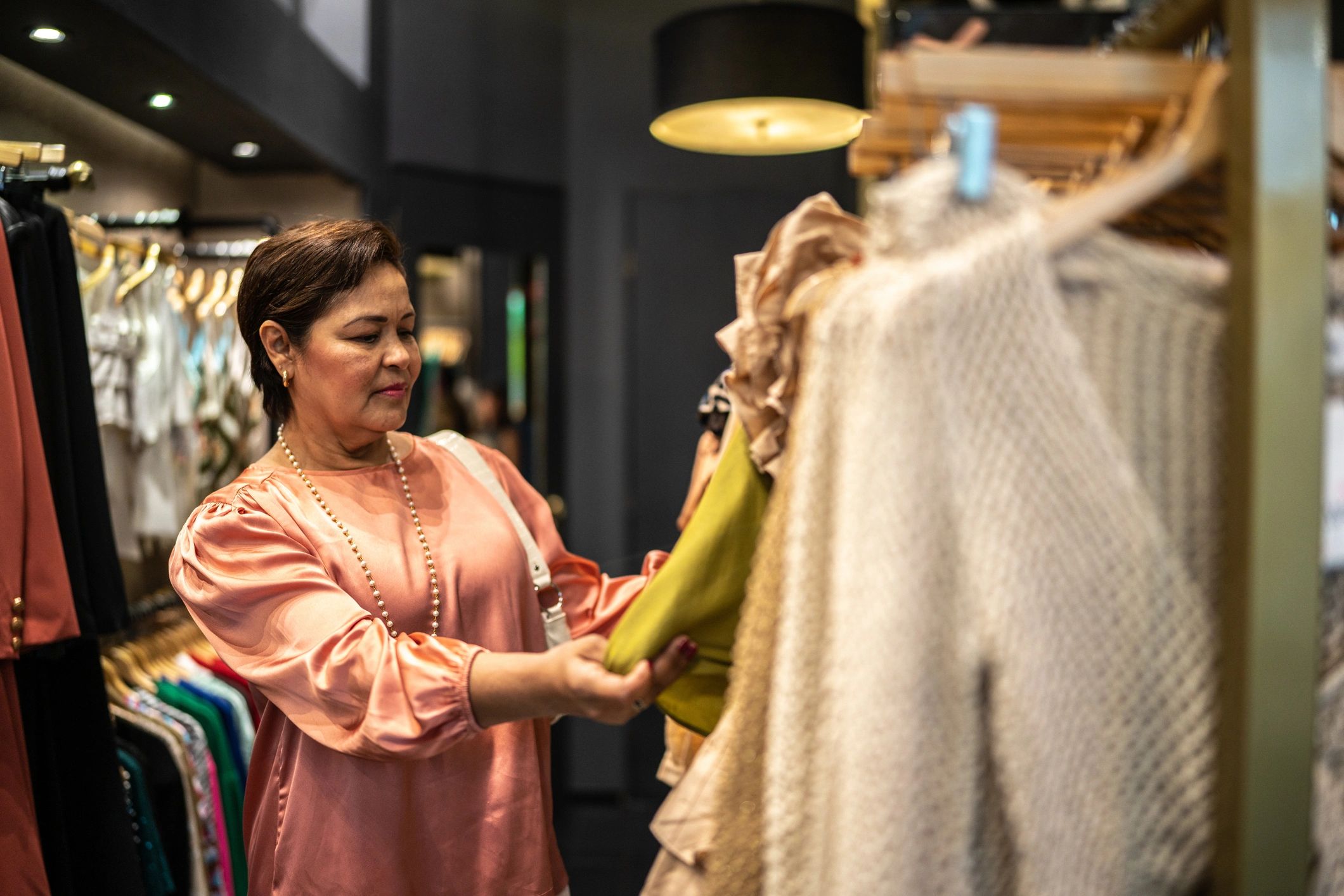 Portrait of a shopper in a clothing store