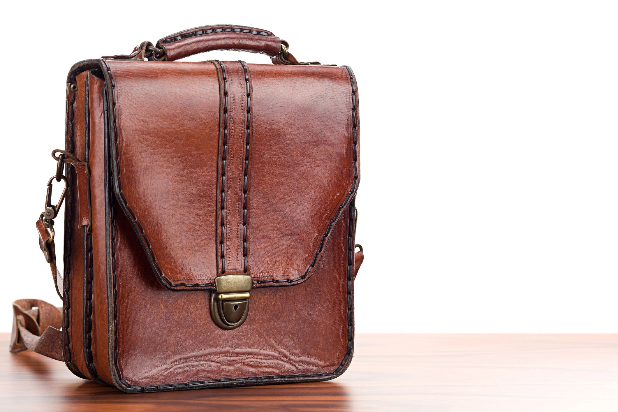 Leather handbag product photo