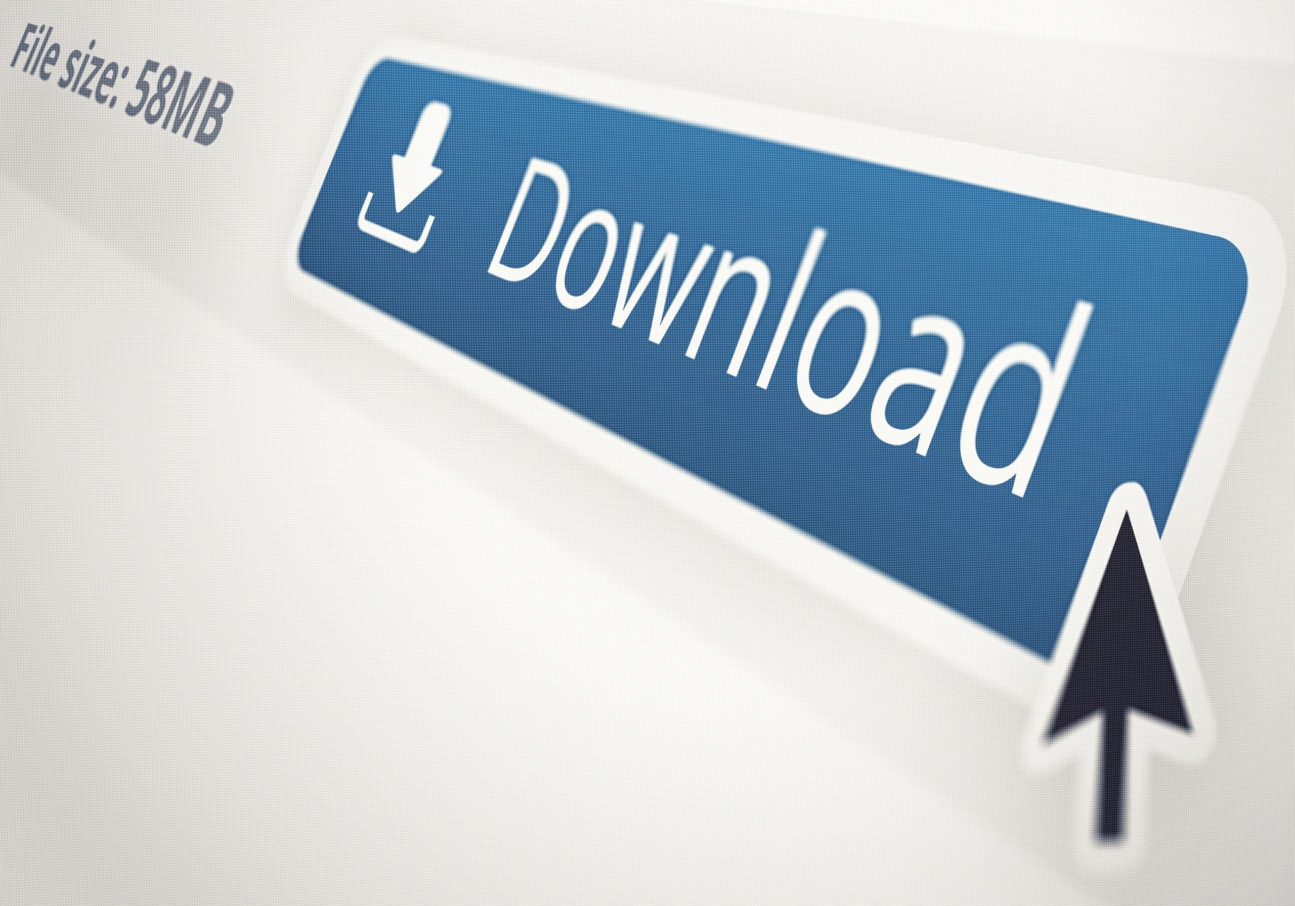 Tablet showing a download icon